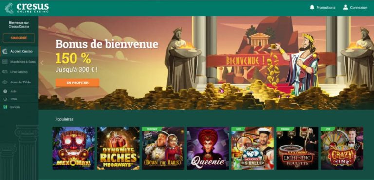 Cresus Casino page accueil