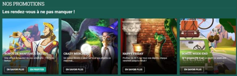 Cresus Casino promotions